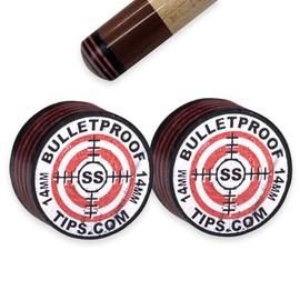 Bulletproof Billiards AIM (Accuracy Improving Multi-Layer) 11 Layer Laminated Japanese Pigskin Playing Tip - Pool Stick Tips, Billiard Set Accessories - 2 Pack (Hardness: Super Soft)