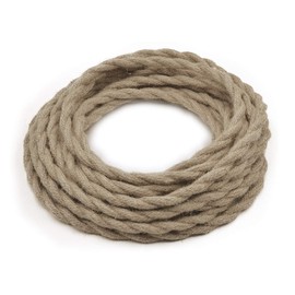 HESSION 32.8ft 18/2 Twisted Electric Rope Light Cord, Antique Industrial Electrical Wire,Natural Hemp Rope Covered Wire Vintage Style Lamp Cord Strands