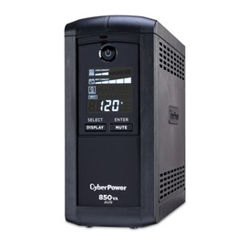 CyberPower CP850AVRLCD Intelligent LCD UPS Battery Backup and Surge Protector, 850VA/510W, 9 Outlets, AVR, Mini-Tower, UL Certified