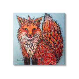 Stupell Industries Modern Red Fox Shaped Hair Tufts Vivid Wildlife, Design by Karrie Evenson
