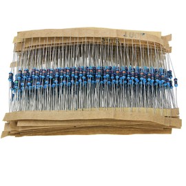 Total of 600 Pieces, 30 Types, 20 Pieces, Metal Film Resistors, 10Ω to 1 MΩ, Resistor Kit, Resistor Elements, Basic Parts Set, Stable Performance, Basic Parts, High Precision, DIY Electronic Work