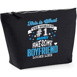 Hippowarehouse This is what the world's number 1 most awesome boyfriend looks like printed make up cosmetic wash bag 18x19x9cm