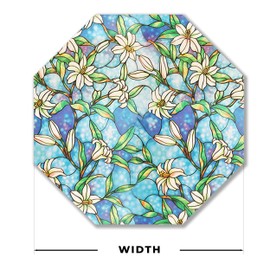 Autotech Park Precut Orchid Octagon Window Film Shade, Self Adhesive Static Cling, 18 inches Diameter