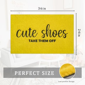 Door Mat Spring Outdoor Indoor Welcome Funny Mats for Front Doormats 36"x24" Yellow Non Slip Easy Clean Front Doormat for Garage Entryway Patio High Traffic Areas