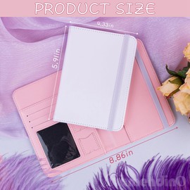 Framendino, 4 Pack Sublimation Passport Holder Cover Leather Blanks Heat Transfer Wallet Pink White