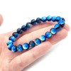 Gold Stone Yonaguni Blue Firefly Glass 8mm Luminous Bracelet, Okinawa