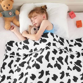 yescool Weighted Blanket 3 Pounds Cooling Weighted Lap Blanket, Cow Print Heavy Blanket for Sleeping, Comfortable Weighted Throw Blanket for 20-40lbs,36"x48"