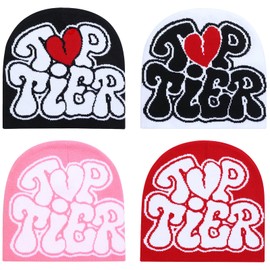 DKYM 4 Pcs Beanies Y2k Cute Beanie Pink Beanie for WomenY2k Hat Winter Knitted Hat for Women Men Spider Beanie Graphic Beanie Men 3