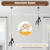Resin Monkey Wall Light,Adjustable Height Resin Hemp Rope Pendant Lights