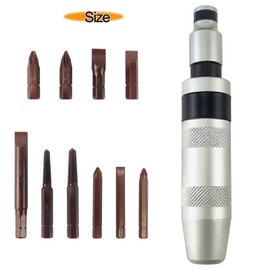 YuYBrightmi 12 PCS Manual Impact Driver, S2 Alloy Steel Impact Driver Bit Set Broken Bolt & Rust Screw Extractors