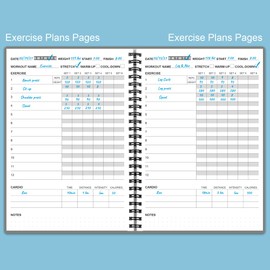 Planificador de fitness para mujeres y hombres, libro de registro de entrenamiento A5/registro de ejercicio para rastrear la pérdida de peso, gimnasio, progreso del culturismo, diario de entrenamiento