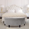 Joveco 43.5" Storage Bench- Velvet Half Moon Ottoman- Tufted Storage
