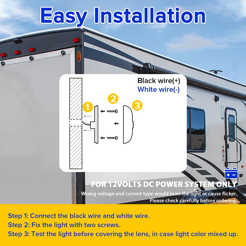 Dream lighting 12V Trailer Side Marker Light LED 4x1.7 inch