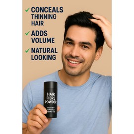 Hair Fibre Powder | 27.5gr XL Size | Wind, Rain, and Sweat-Resistant Formula for Long-Lasting Wear | Suitable for Both Men and Women | Addox Hair Fibre