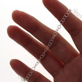 Unbranded Sterling Silver, Braided Round Link Chain, 1ft, Chain by the Foot