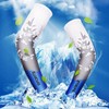 Unisex Vibrant Pattern Cooling Sports Outdoor Arm Sleeves Cool Arm Sleeve Gradient Black/L 2ea