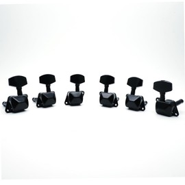 harpfeas 6 Pieces 3L3R Semi-closed Guitar String Tuning Pegs Tuner Machine Heads Knobs Tuning Keys for Acoustic or Electric Guitar (Black)