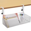 Under Desk Drawer Desk Side Storage, Adjustable Clamp On Mesh