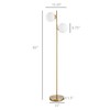 Heemab Modern Decorative Floor Lamp with Dual Glass Shades, Portable