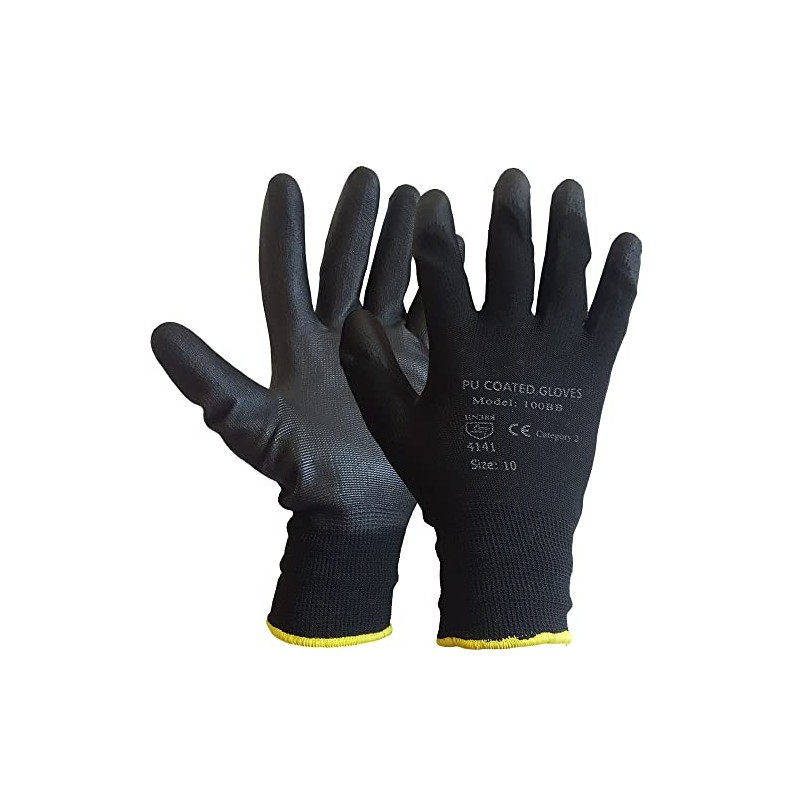 Supreme TTF 12 PAIRS BLACK PU COATED WORK GLOVES BUILDERS