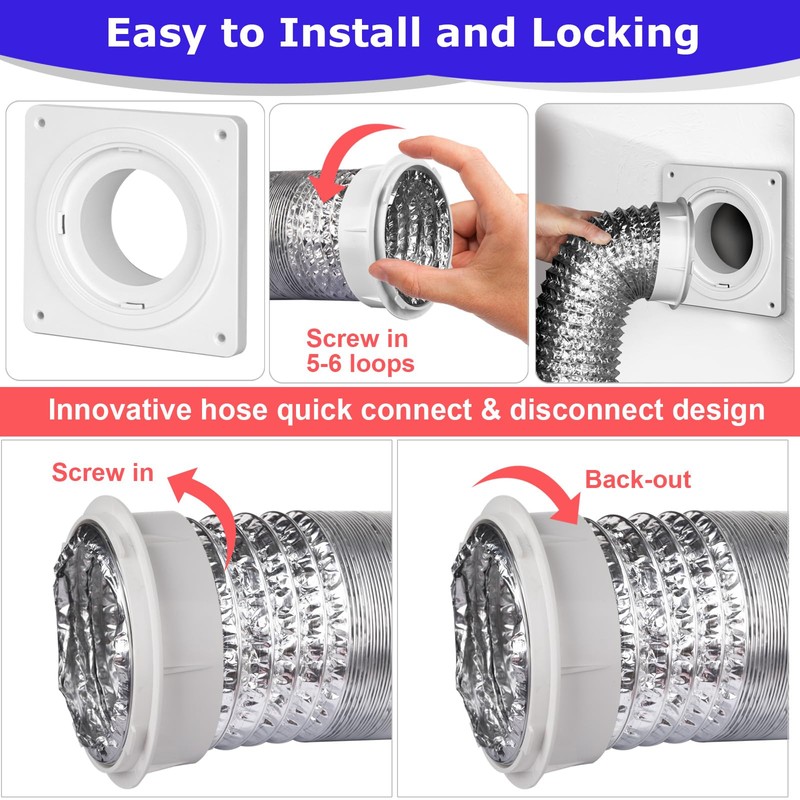 Senshare Dryer Vent Connector Kit, Dryer Vent Wall Plate with