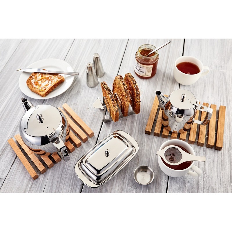 Stellar Large Salt and Pepper Pair, Stainless Steel, Silver