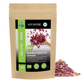 Alpi Nature Dried Organic Rose Petals 100 g Rose Petals Tea Loose Rose Petals Tea Rose Petals Tea