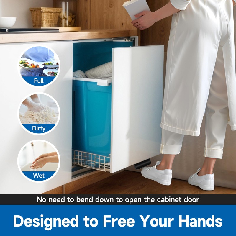 Joxodak Trash Cabinet Foot Pull - Hands-Free Door Solution for