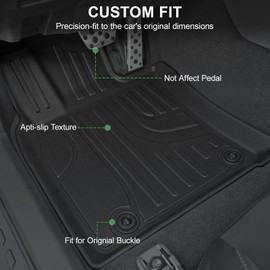 LUMWAY Floor Mats for 2025 Toyota Camry (Include Hybrid), TPE All Weather Protection Interior Car Floor Liners Door Sill Guards for 2025 Camry Accessories