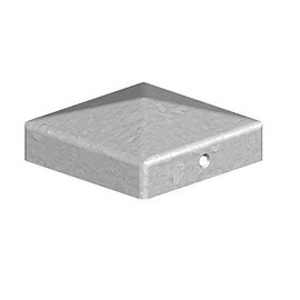 2x Pyramid Square Galvanised Metal Fence Post Caps - 3" 75mm Post Top