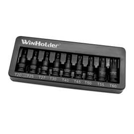 WinHolder Impact TORX BIT Sockets Set 3/8" Drive Impact TRX Star Sockets T20 to T60