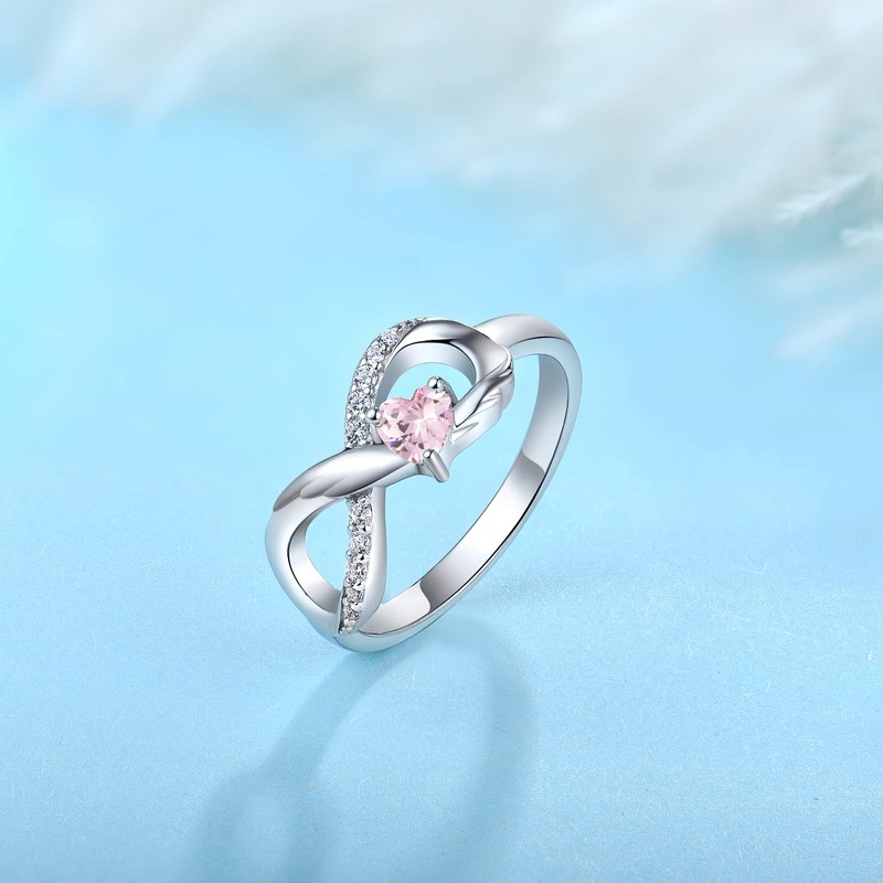 Starchenie Infinity Promise Ring 925 Sterling Silver Angel Wings Heart