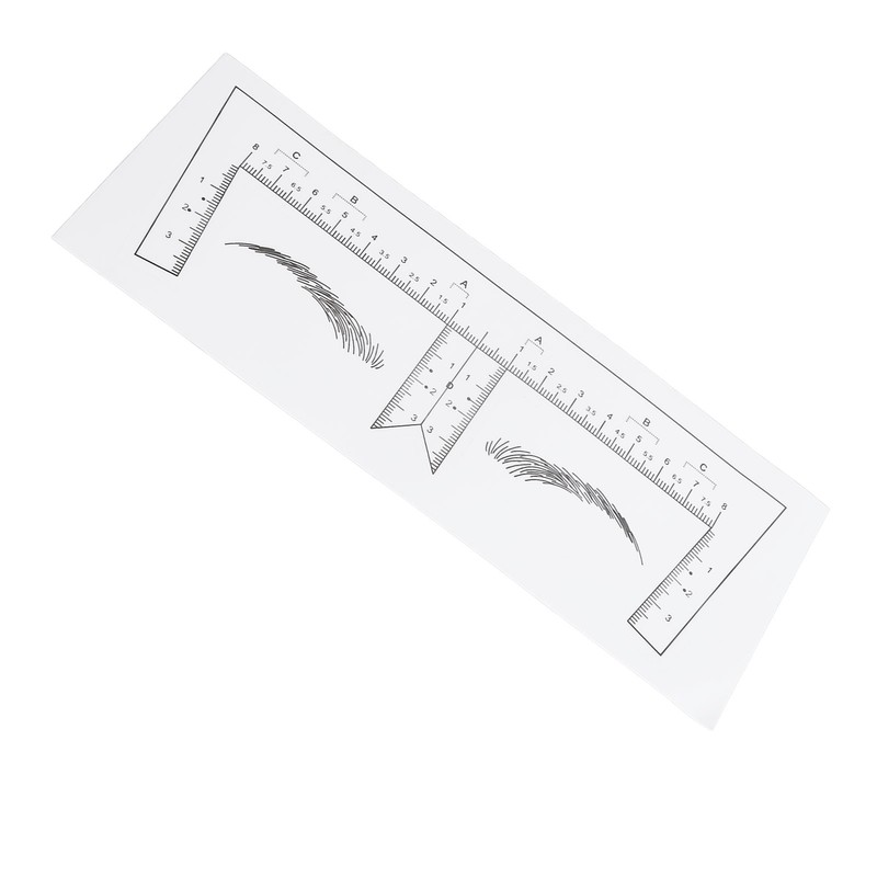 100PCS Eyebrow Ruler Stencils Clear Scale Transparent Adhesive Eyebrow Designer