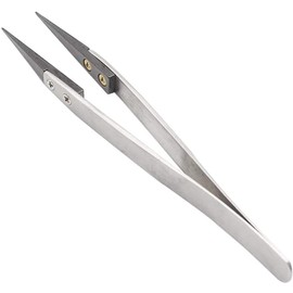 FEITA Precision Ceramic Tweezers Stainless Steel Heat Resistant Ceramic Tweezers for DIY Electronics Hobby