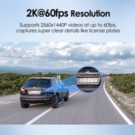 VIOFO A129 Plus Dash Cam 2K 1440P 60FPS with GPS Wi-Fi, 140° Wide Angle, Parking Mode, Emergency Recording, Super Capacitor, Motion Detection