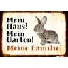 Schatzmix Tin Sign Rabbit My House! My Garden! Metal Wall
