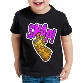 style3 Thanos Snap T-Shirt for Children, Infinity Superhero Cinema, black, 164