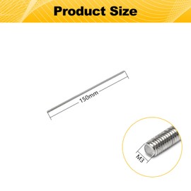 Mriuuod 10pcs M3x150mm Fully Threaded Rod 304 Stainless Steel Right Hand Threads Metric Screws All Threaded Rod Studs for Anchor Bolts Clamps Hangers U Bolts RC Car