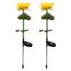 2Pcs Solar Powered LED Lamp Artificial Flower Light Garden Courtyard