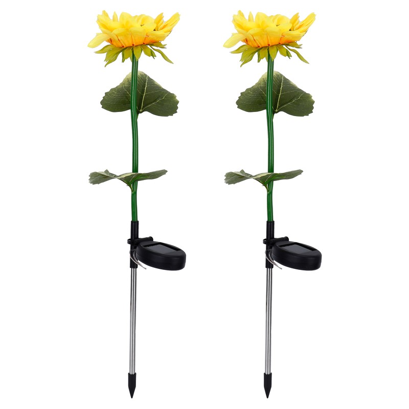 2Pcs Solar Powered LED Lamp Artificial Flower Light Garden Courtyard