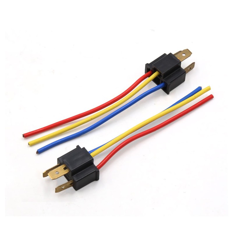 uxcell 4pcs H4 Headlight Bulb Socket Male Wire Harness Cable