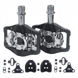 NELboNs Mountain Bike Locking Pedal with Cleats Two in One Design for Long Distance Cycling Waterproof Sealed Bearing Pedals Cleats Set Fits SPD SM41