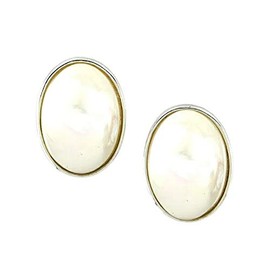 Jewelry Shop M e0101 Pearl, Oval Simple Earrings, Pearl