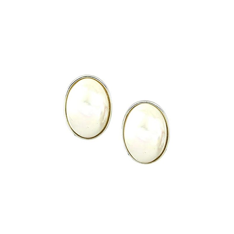 Jewelry Shop M e0101 Pearl, Oval Simple Earrings, Pearl