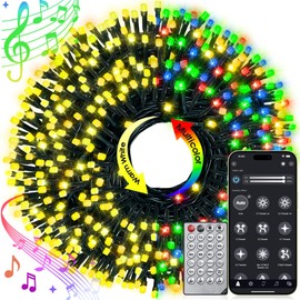 Smart Christmas Tree Lights Indoor Outdoor, 110 ft 330 LED Warm White to Multicolor Musical Christmas Lights with Remote, Connectable Waterproof Twinkle String Lights for Xmas House Decor