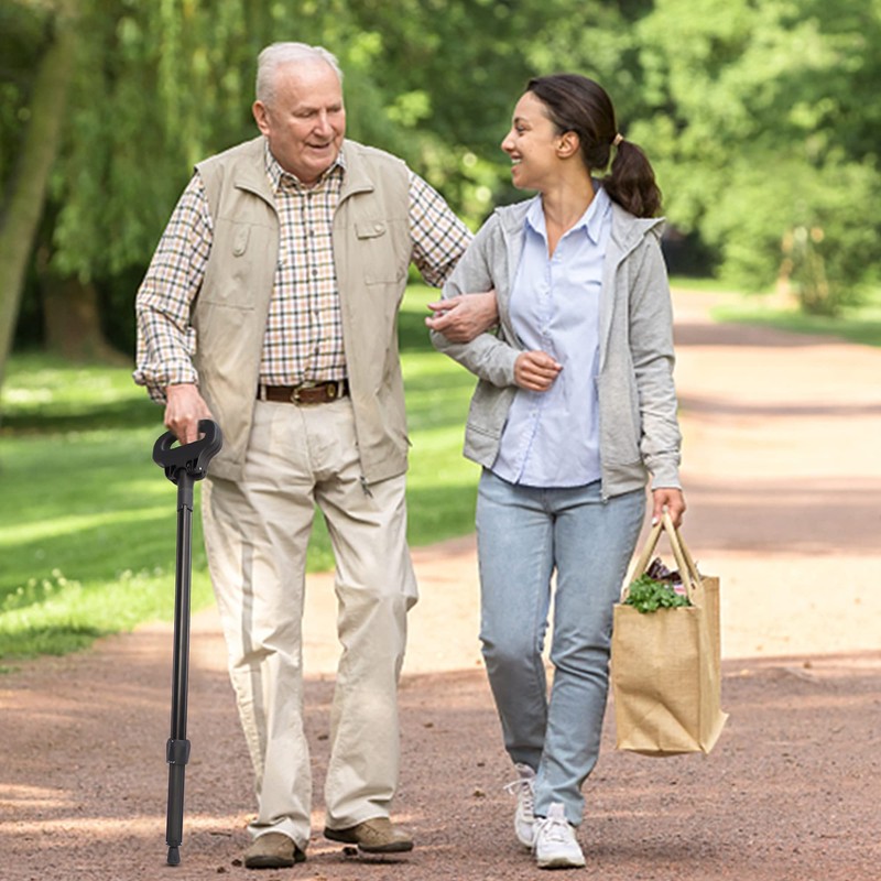 ALEVMOOM Walking Cane with Seat,Portable Folding Cane,Crutches Stool for Adults,Lightweight