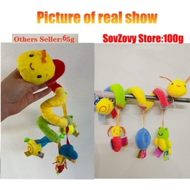 zhongdada Spiral Pram Toys for Babies -Plush Hanging Baby Rattle Sensory Toys for Crib Mobile Bassinet for 0 3 6 9 12 Boys Girls 100g