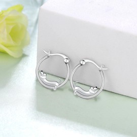 Dachshund Earrings 925 Sterling Silver Weiner Dog Hoop Earrings Cute Dachshund Jewelry Gifts for Women