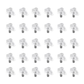 30 Pack Heavy-Duty Clear Plastic Shelf Support Pegs - 3/16 Inch 5mm Invisible Shelf Pins for Wood Shelving Cabinets Bookcases Closets and Furniture Bracket Reinforcement
