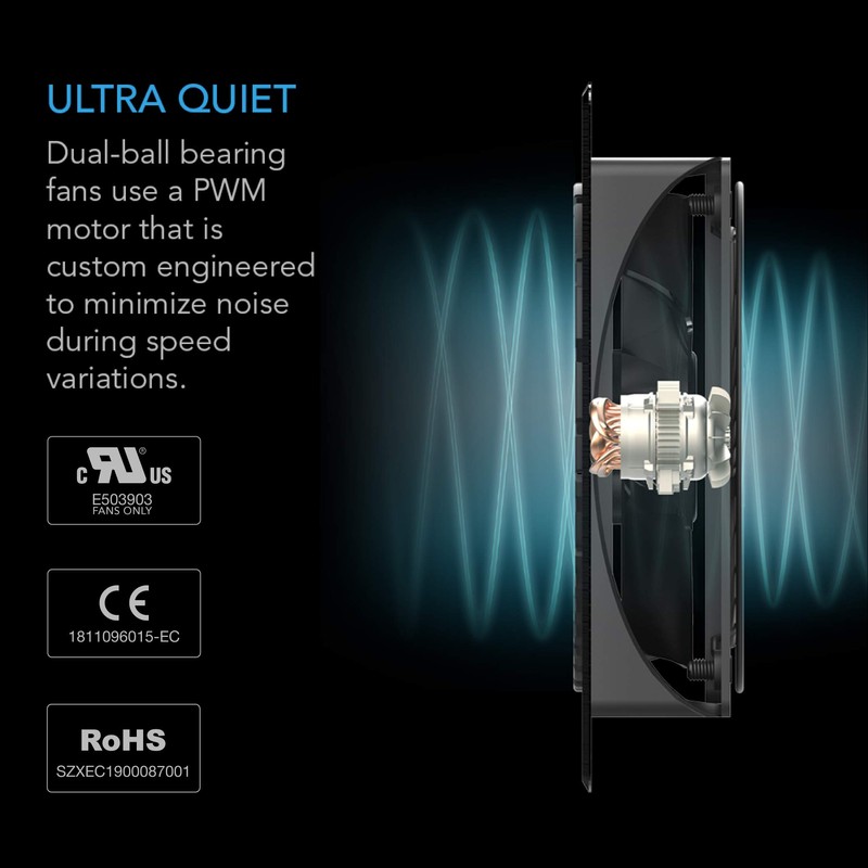 AC Infinity AIRPLATE T8, Quiet Cooling Dual-Fan System 6" with